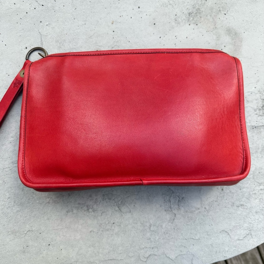 Vintage Coach Basic Bag/ zippered clutch Red
